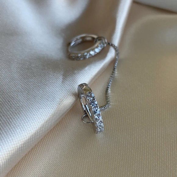 hoop chain earrings - Picture 6 of 8